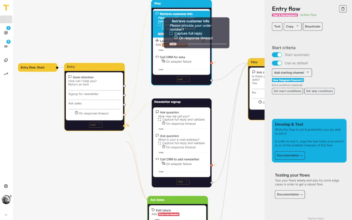 Drag & drop in the Flow editor