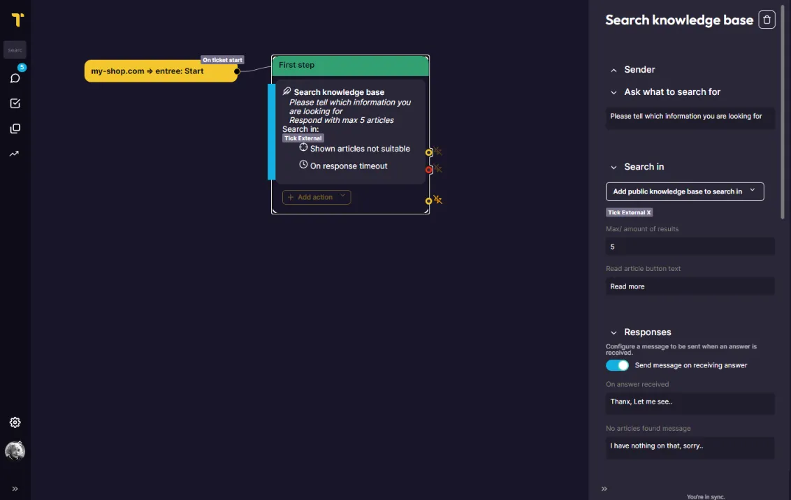 A knowledge base used in a flow
