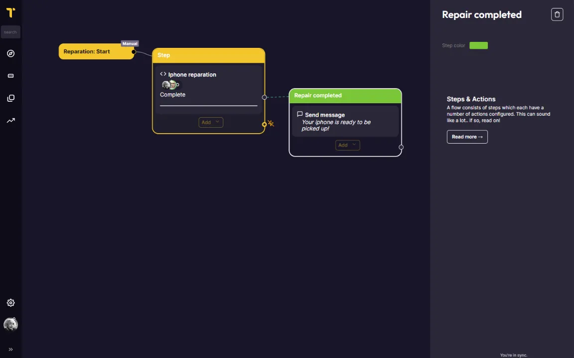 Task data used in a flow