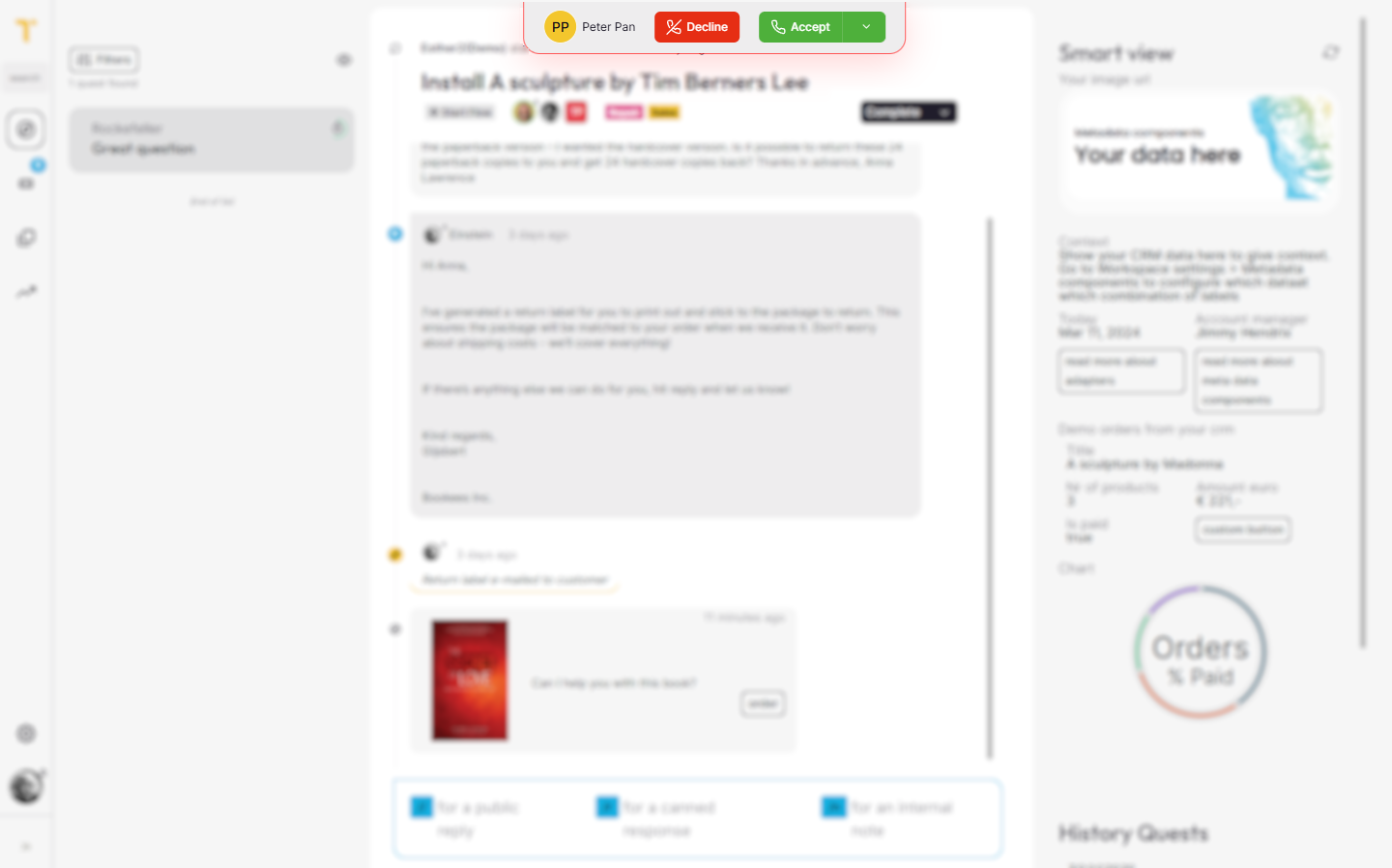 A phone call as a ticket in Tick